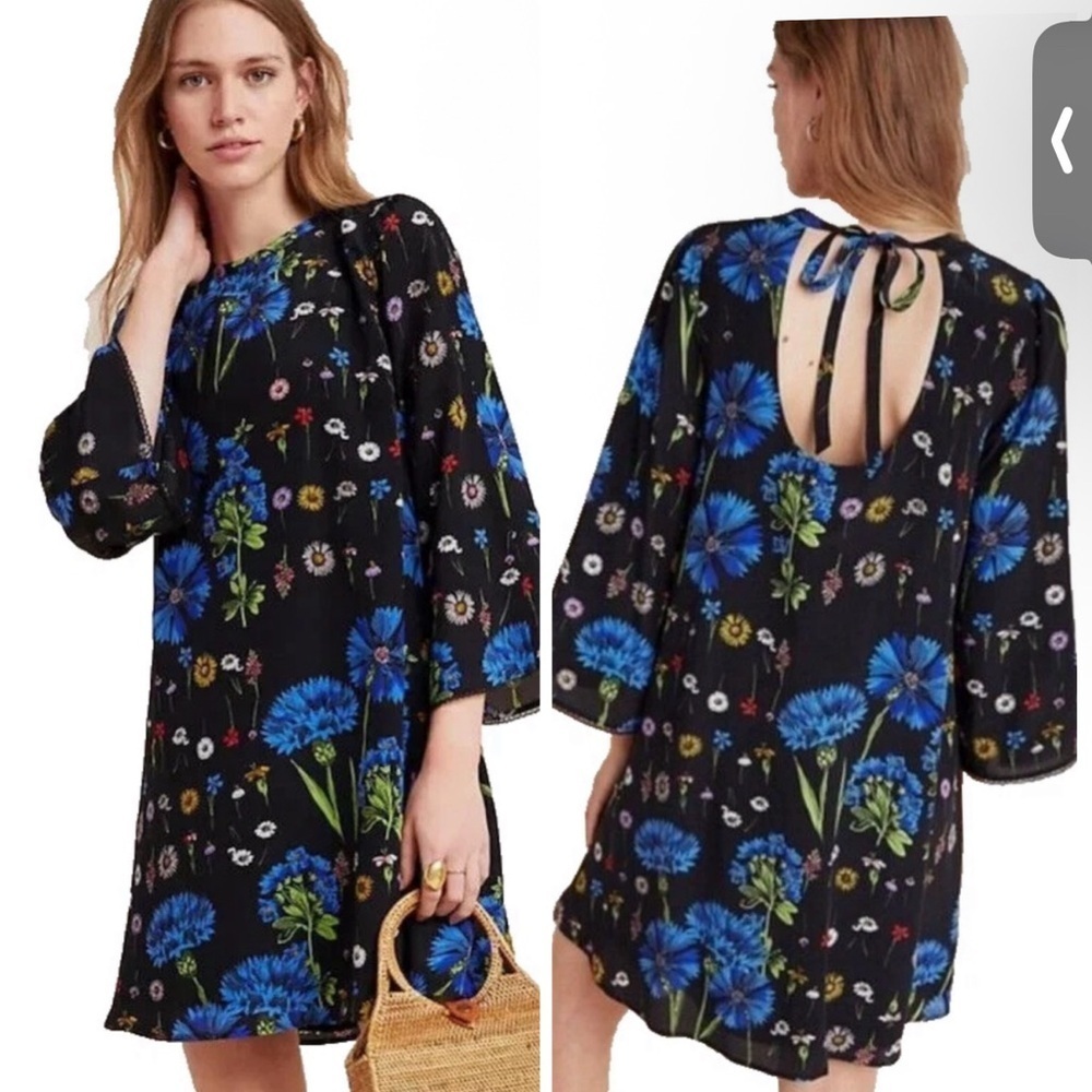 ANTHROPOLOGIE MAEVE Lucinda Tunic Silk Floral Dress Size Medium